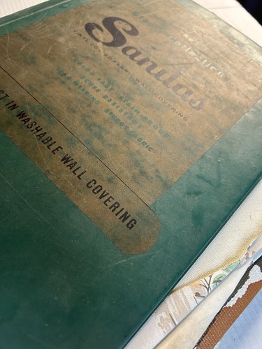 Vintage 1961 Sanitas Vinyl beschichteter Stoff Wandverkleidung Tapete Buch - Bild 2 von 14
