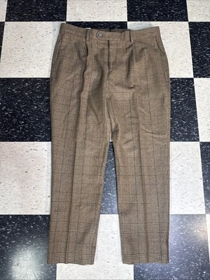 NWT $180 Banana Republic Plaid Tweed Trousers Men's Sz 36x30 Tailored Slim Fit
