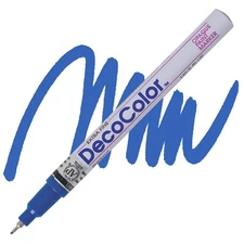 DecoColor, Paint Marker, Blue Ink, Extra Fine Point, Opaque, Permanent, Gloss