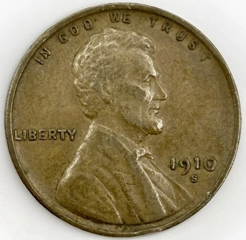 1910-S Lincoln Wheat Cent • Fine/VF Early San Francisco Mint Key Date