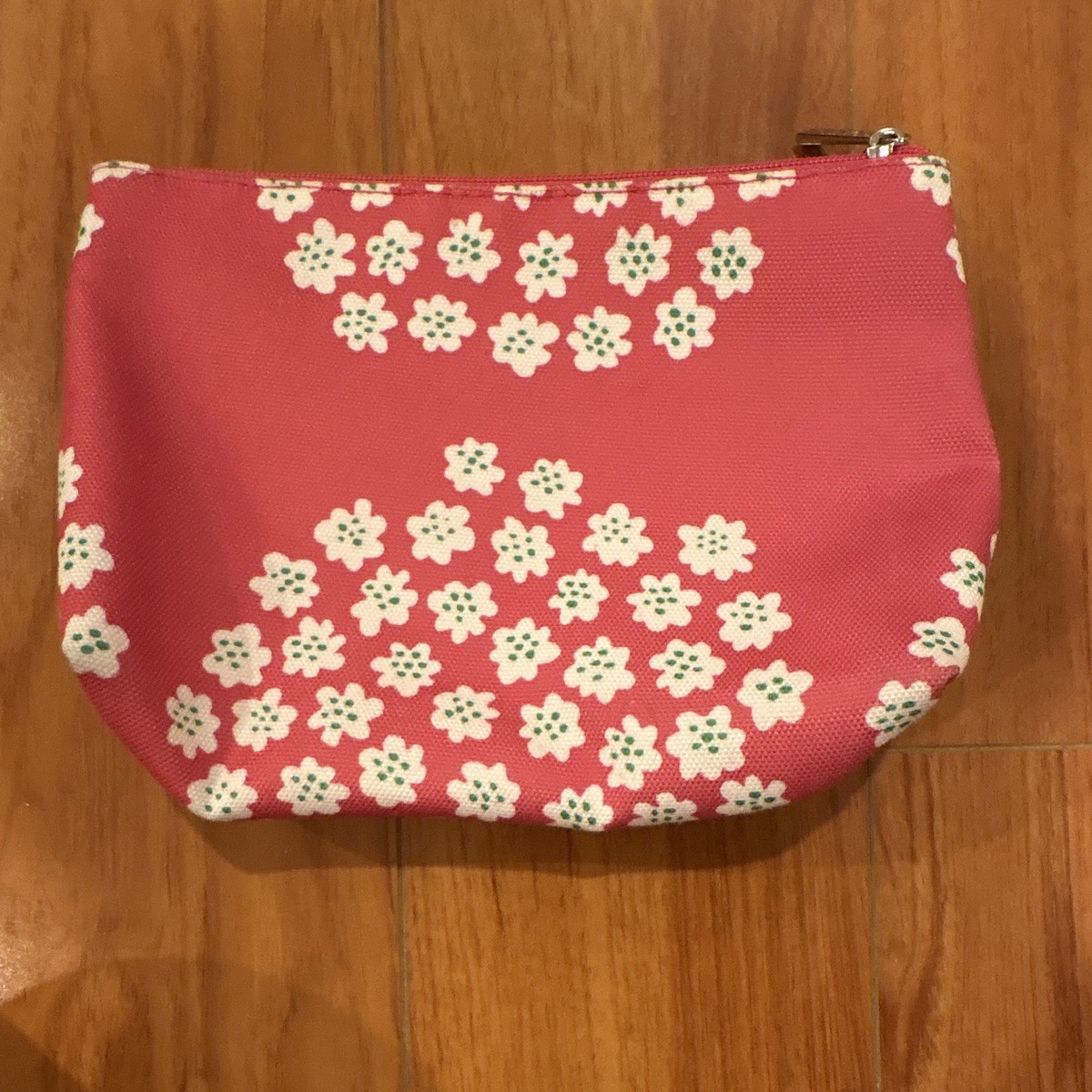 Clinique Marimekko Floral Zipper Makeup Bag Cosmetic Pouch, Pink/White/Green View 2