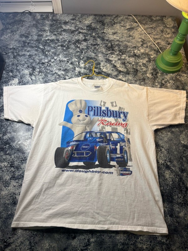 Vintage Rare Y2K Pillsbury Doughboy Racing NASCAR Shirt XL