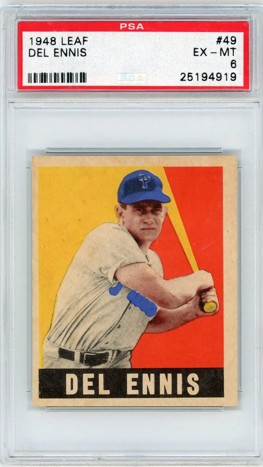 1948 Leaf Del Ennis #49 PSA 6