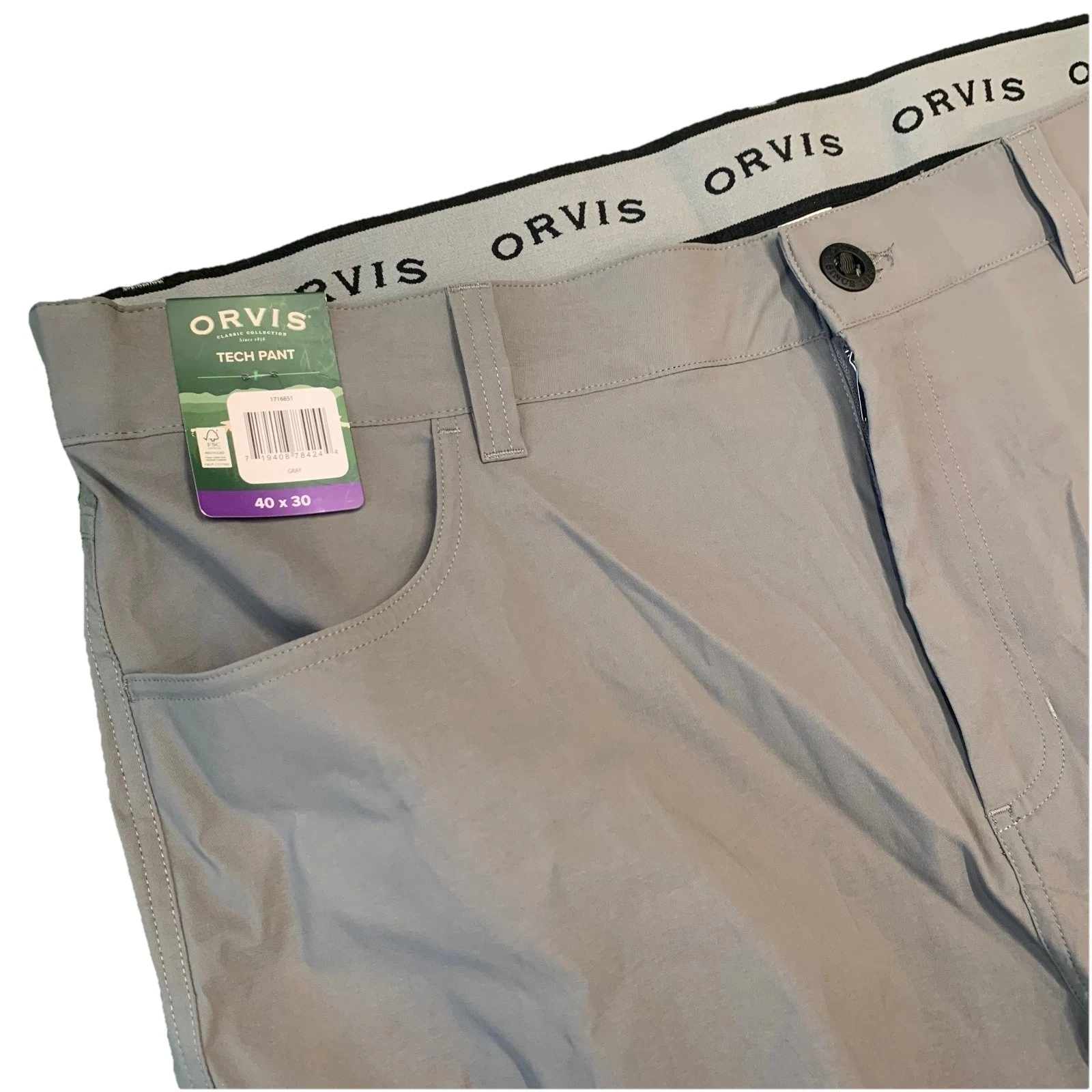 NEW Orvis Tech Pants Men 40(42)x30 Gray Stretch Comfort Waistband Water-Resist
Opens in a new window