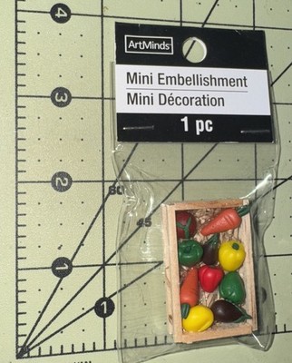 ART MINDS MINIATURE FIGURINES DOLL HOUSE Fruit Basket Craft Hobby Carrots Tomato