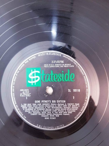 Gene Pitney Gene Pitney's Big Sixteen (1964) Vinyl LP SL10118 - Picture 12 of 12