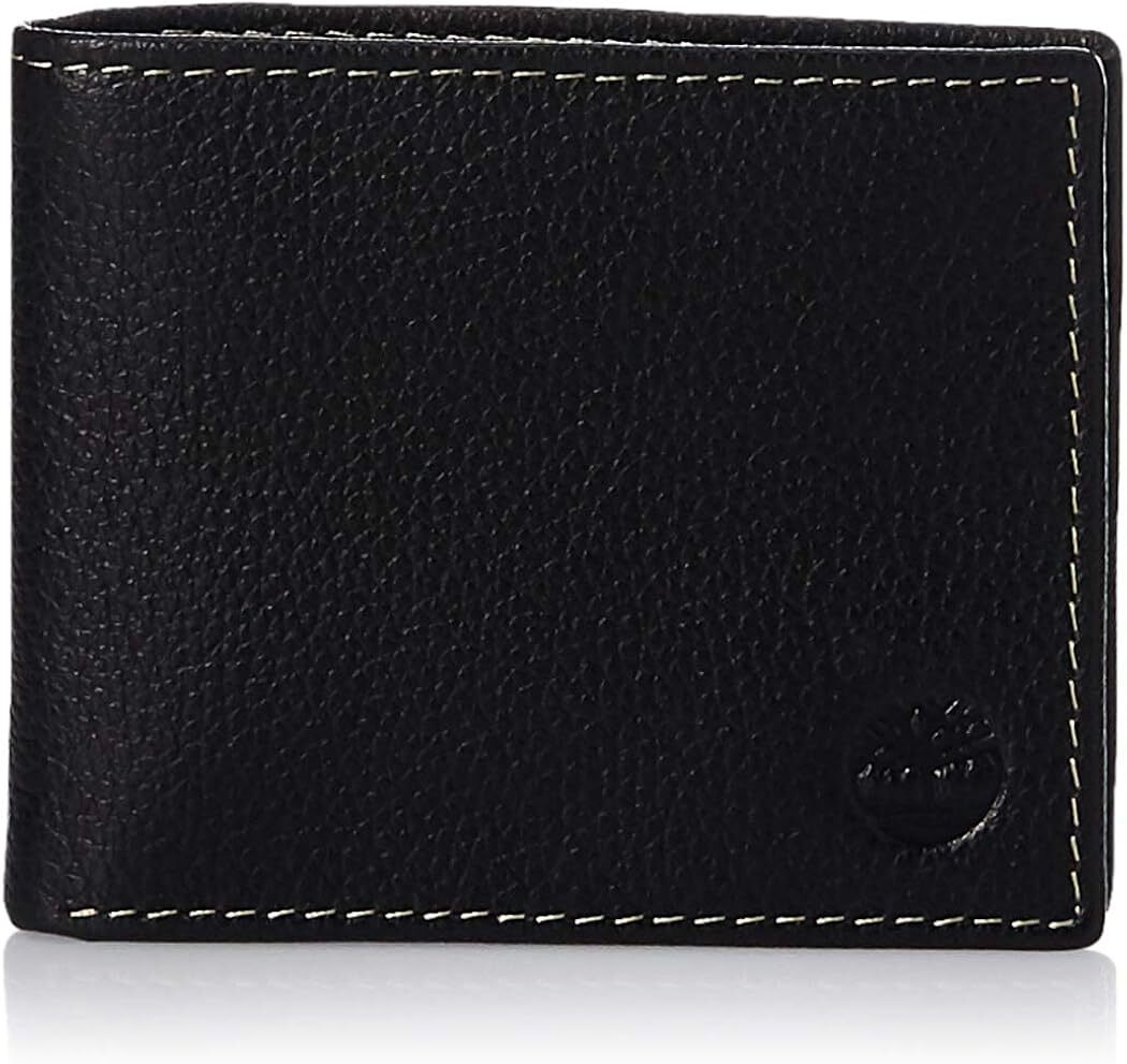 Мужской кожаный бумажник Timberland с прикрепленным откидным карманом BLK BLK 4990₽