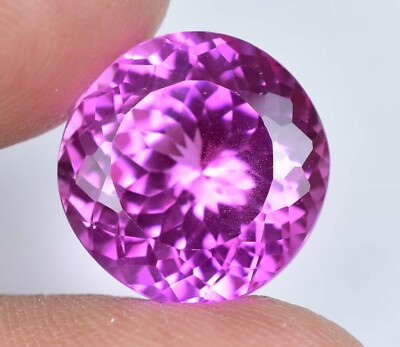 Flawless 14.70 Ct Natural Mogok Pink Ruby Round Cut Certified Loose Gemstone
