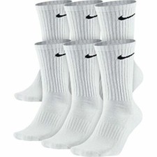 Nike Performance Cotton Cushioned Crew Socks 6 Pairs Pack White Large 8-12
