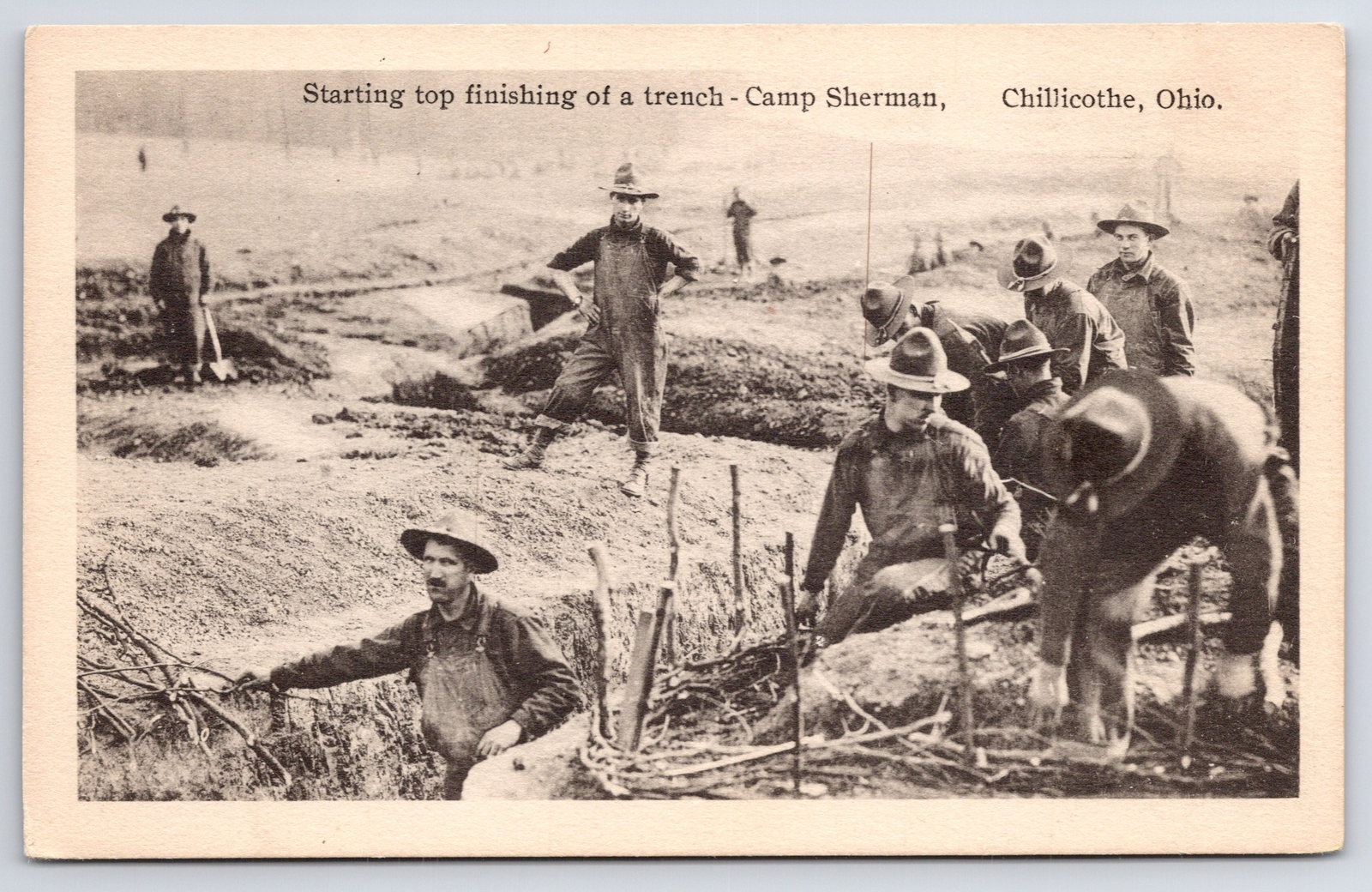Chillicothe OhioCamp ShermanStarting Top Finishing of TrenchWWI Era