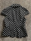 Women’s Black And White Polka Dot Short Sleeve Button Up Jacket Size M — photo 2