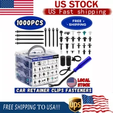1000PCS Car Retainer Clips Auto Fasteners Push Trim Clips Pin Rivet Bumper Kit U