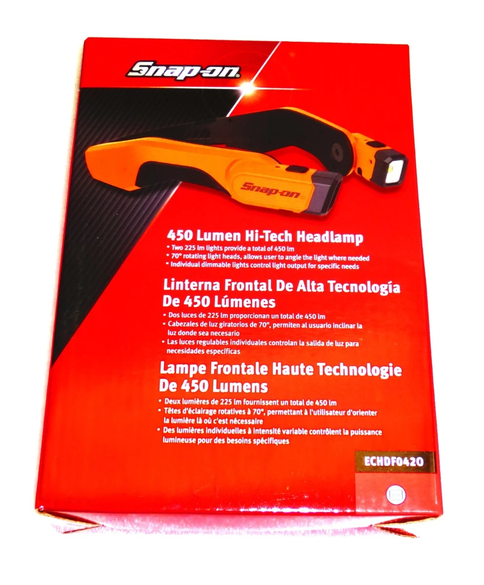 NEW* Snap-on ECHDF042O HIGH-TECH HEADLAMP LIGHT *ORANGE* 450