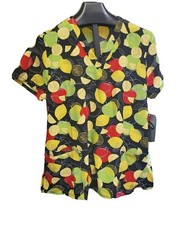 GT Performance V Neck" Lemon/ Orange Scrub Top Size Large