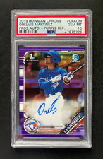 2019 ORELVIS MARTINEZ Bowman Chrome PURPLE REFRACTOR Auto RC - PSA 10  - #/250