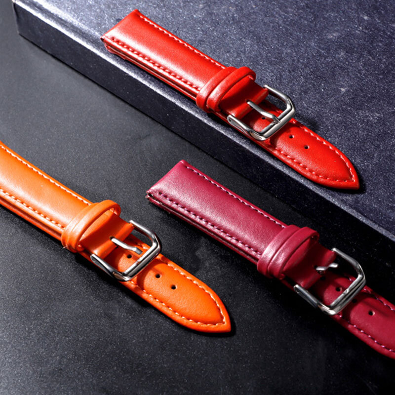 Cinturino Per Orologio In Pelle Nera Intrecciato Da 20 Mm, Cuciture