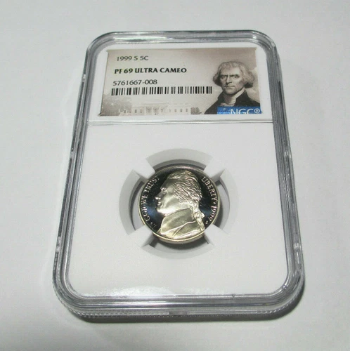 1999-S 5C NGC PF69 Ultra Cameo Jefferson Portrait Certified NGC #5761667-008