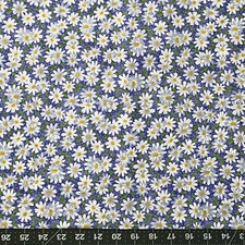 Fabric Traditions Spring Floral Daisy Toss on Blue YARD