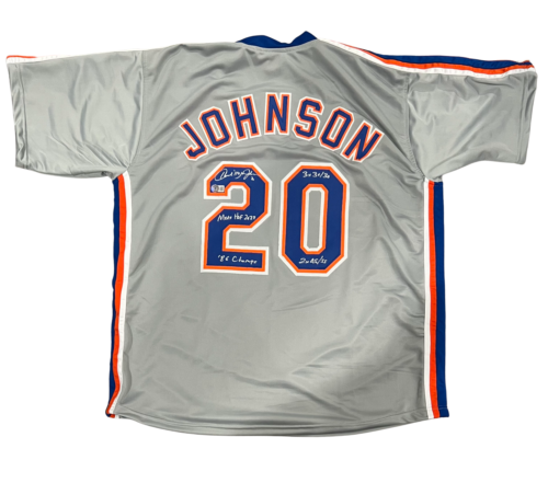 Howard Johnson Signed Auto New York Mets Custom Jersey w/ Insc. Beckett BAS COA - Picture 1 of 4