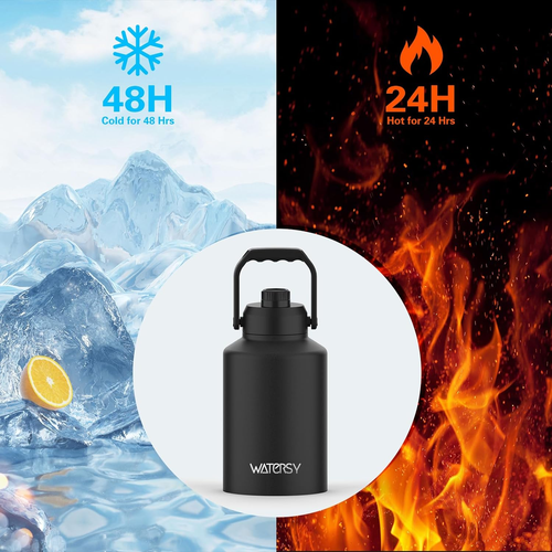 1 Gallon Water Bottle Insulated(Cold for 48 Hrs),Bpa Free&Leak Proof,128Oz Stain - Picture 2 of 12