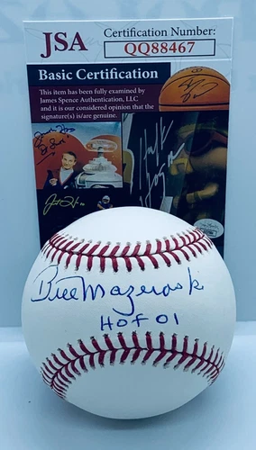 Bill Mazeroski Pirates signed Official MLB Baseball Ball W/ Inscription JSA
