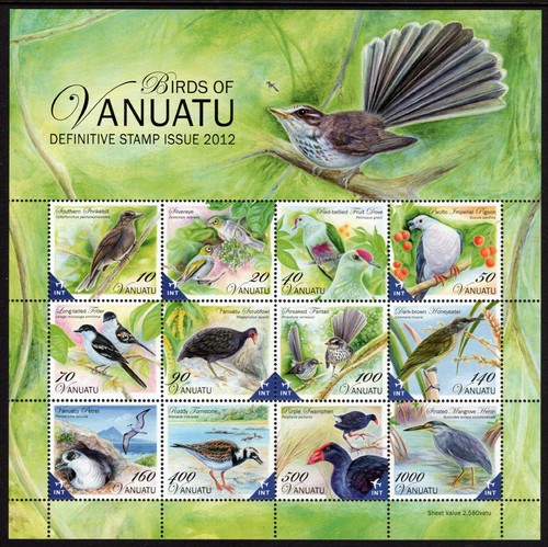 VANUATU 2012 BIRD DEFINITIVES MINIATURE SHEET MNH