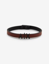 Image of ARMANI EXCHANGE AXG0054001 MENS BROWN LEATHER BRACELET PLUS GIFT BOX POUCH *NEW*