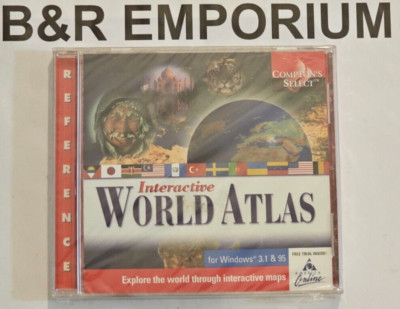 Compton's Interactive World Atlas - (1997 SoftKey) - New, Sealed CD-ROM 3.1 & 95