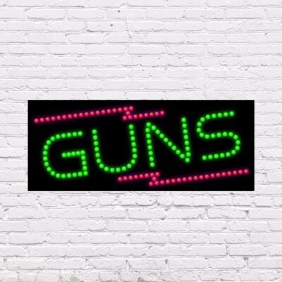 Gun Plug Sign LED Guns Sign | Light Up Sign | 11
