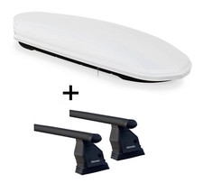 Dachbox VDPMAA460L weiß+Dachträger Tema für für Mercedes AKlasse W176 ab 13 Stah Dachbox VDPMAA460L weiß+Dachträger Tema für für Mercedes AKlasse W176 ab 13 Stah