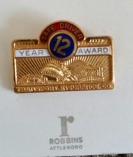 Pin de premio Transport Insurance Co 12 años Safe Driver