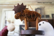 CRATE  BARREL BURI MOOSE ORNAMENT -NWT- BRING A TOUCH OF WHIMSY TO YOUR TREE 