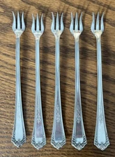 5 Vintage Silverplate CONTINENTAL 1886 COCKTAIL SEAFOOD FORKS 5 5/8"