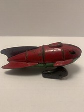 RARE ANTIQUE WYANDOTTE PRESSED STEEL 6.5" TOY ROCKET/ SPACE SHIP