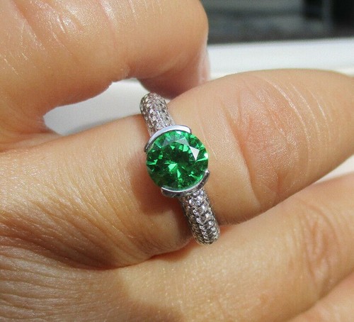 Victoria Wieck Sterling Silver Emerald & White Absolute CZ Ring Size 7 - 第 1/6 張圖片
