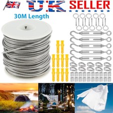30M Cable Railing Garden Espalier Wire Fence Roll String Light Suspension