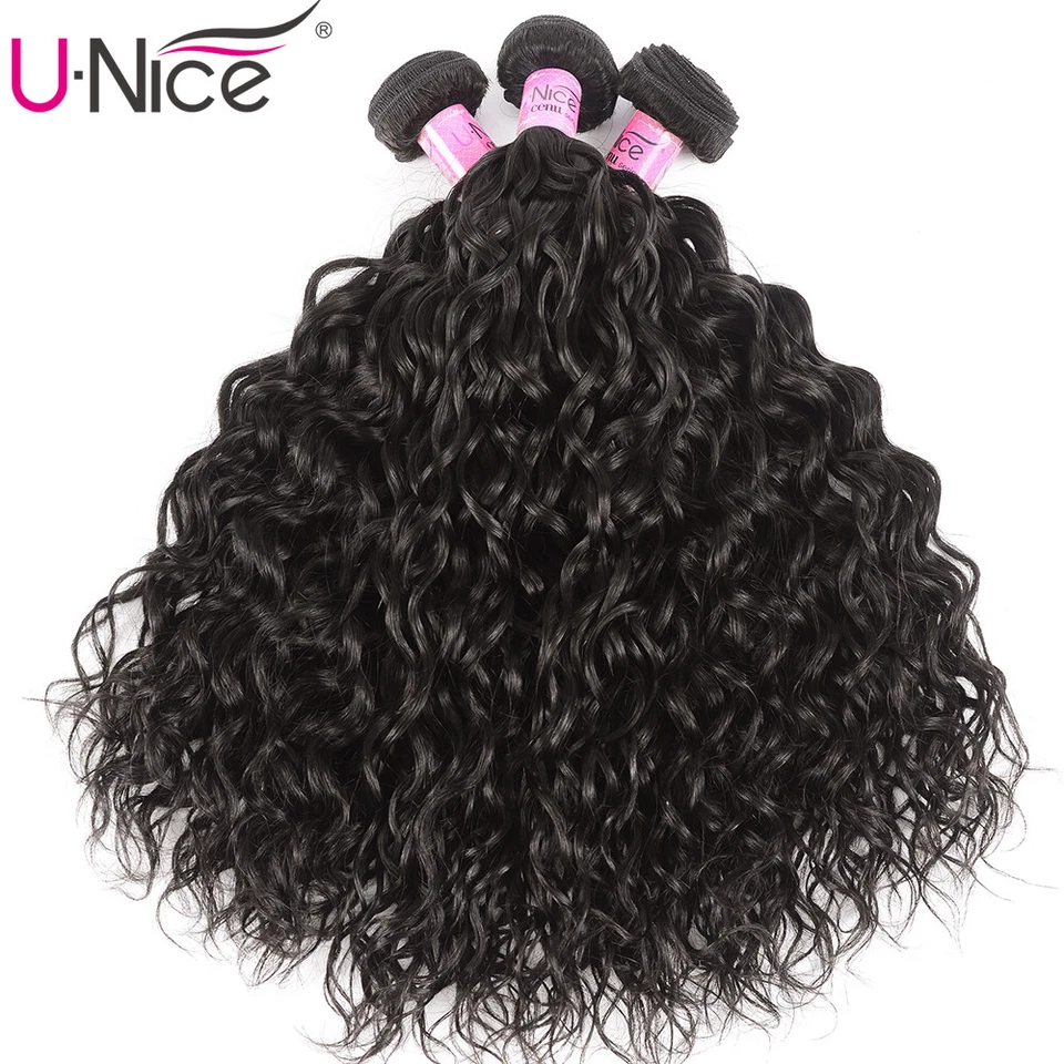 UNice Indian Water Wave 100% наращивание человеческих волос 100 г/комплект плетение волос - Изображение 4 из 4