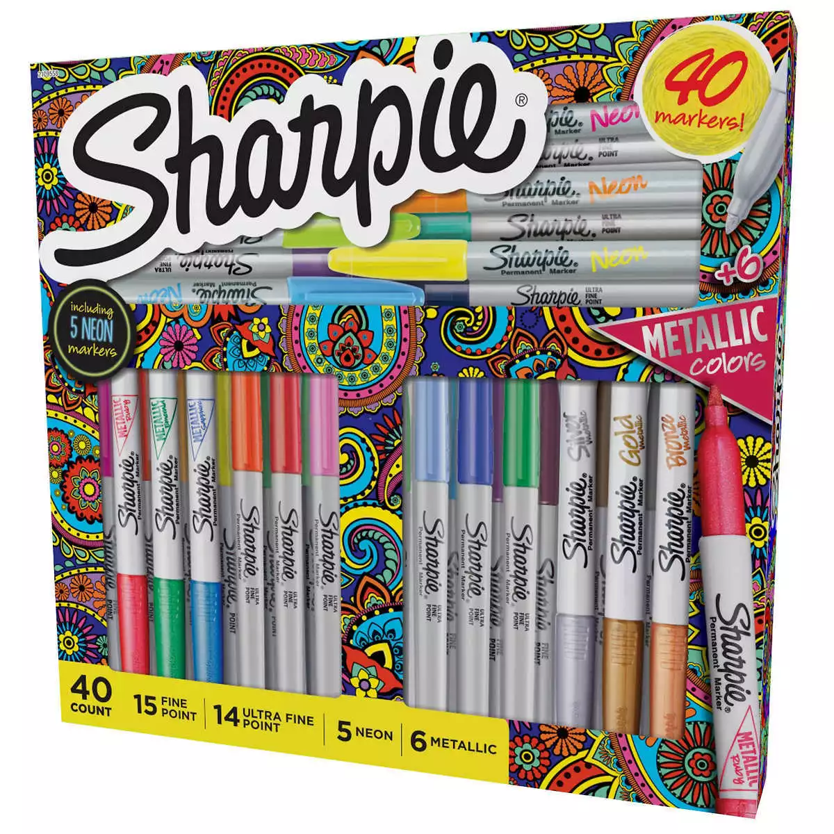 Sharpie, 40 Ct - Assorted Marker Gift Set | Metallic, Neon, Fine, Ultra-Fine