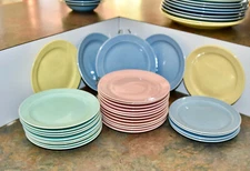 CHOICE:  6 1/4" BREAD PLATE LuRay Pottery Pastel BLUE PINK GREEN YELLOW GRAY TST