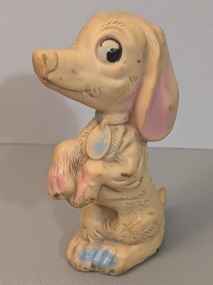 Vintage Rubber Puppy Dog Toy - Rubbertoys Italy  - RARE Mid-Century - *READ*