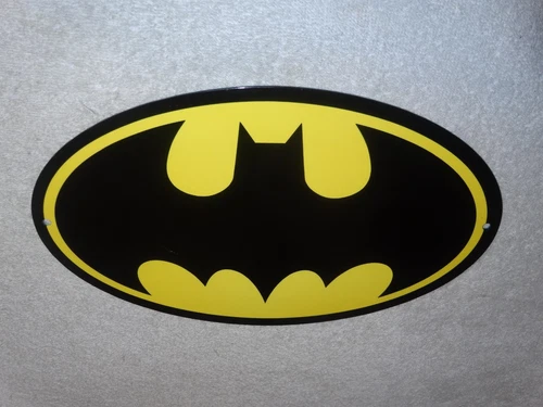 VINTAGE ADVENTURES OF BATMAN AND ROBIN BAT LOGO 12" METAL TV SHOW MOVIE GAS SIGN