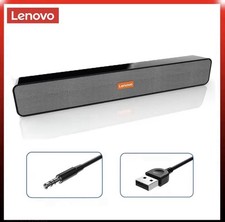 Lenovo PC Soundbar Stereo Surround Speaker Dual Woofer Desktop Computer Bass USB