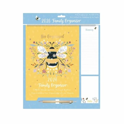 TALLON INTERNATIONAL LTD Bees & Flowers Family Organiser 2026 - Art - Month To View