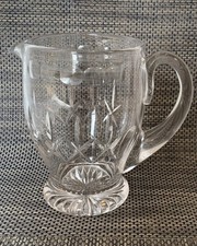 Vintage Kristall geschliffenes Glas Wasserkrug/Krug schwer Küche Saft Creme