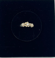 Sterling Silver 925 Hawaiian 3 Plumeria Flower Clear Crystal Ring Sz 5.75