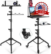 Tripoide para laptop ruedas y dos estantes soporte proyector altura ajustable