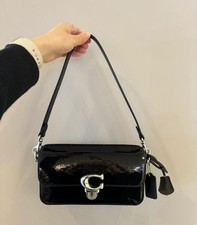 Image of NWT Coach CM428 Studio Baguette 20 Shoulder Bag Crossbody Sequins Leather-Black