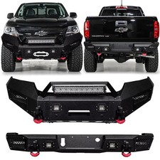 Vijay Steel Front/rear Bumper W/winch Plate&lights Fit 2015-2022 Chevy Colorado