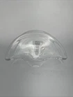 Vintage Murano Clear Glass Folded Bowl Cristallo Italian Art Glass Signed