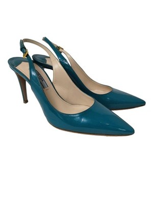 PRADA Slingback-Pumps Damen Pumps Gr. DE 36 blau Casual-Look